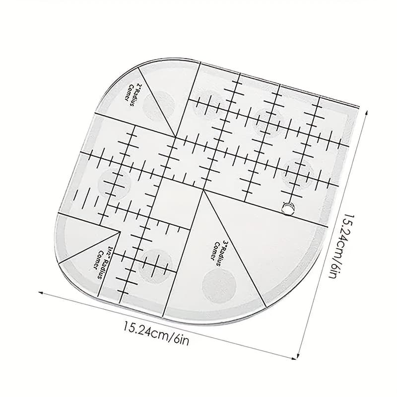TEMU Non-slip Clear Acrylic Sewing And Quilting Ruler, Bend Angle Curve Corner Cutting Template Sewing Supplies