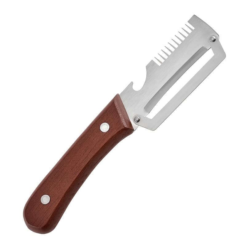 TEMU Wooden Handle Onion And Celery Cutting Tool - Multi-functional Kitchen Tool For Carving Squid And Shaping Vegetables - Sharp Peeling Knife For Scallions