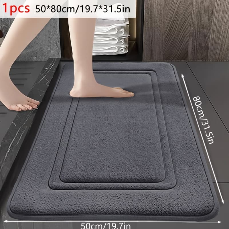 TEMU 1pc Quick-dry Memory Foam Bath Mat | Non-slip, Machine Washable, Soft And Comfortable For Bathroom, Kitchen, Bedroom, And Laundry Room - , Bathroom Mat Decor Carpet
