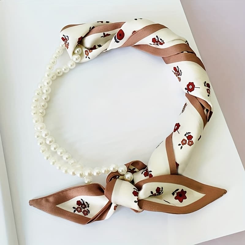TEMU 1 Women's Fashionable Versatile Long Ribbon Scarf - Multifunctional Detachable Hair Tie, Necktie, And Waistband Decorative Bag Handle