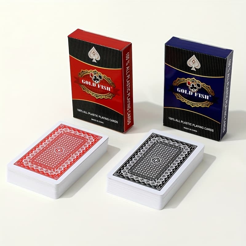 TEMU 2 Decks Pvc Playing Cards - Durable, Anti-folding, Anti-abrasive, 100% Plastic Pvc For Board Games Entertainment