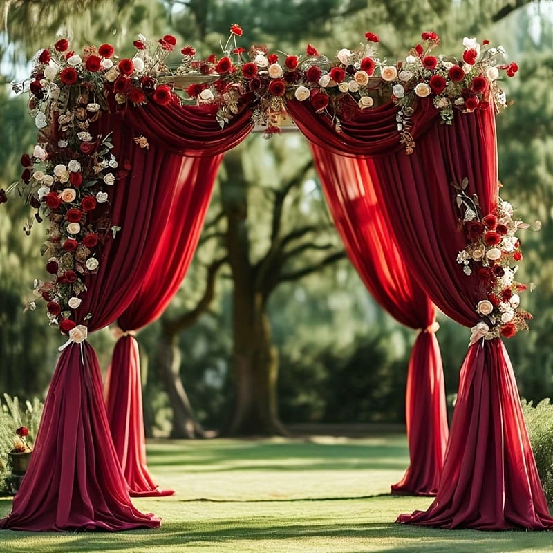 TEMU Sheer Fabric Wedding Arch Drape - 26.3ft, Perfect For Ceremonies, Engagements & Receptions, Transparent Fabric, Gate Decoration