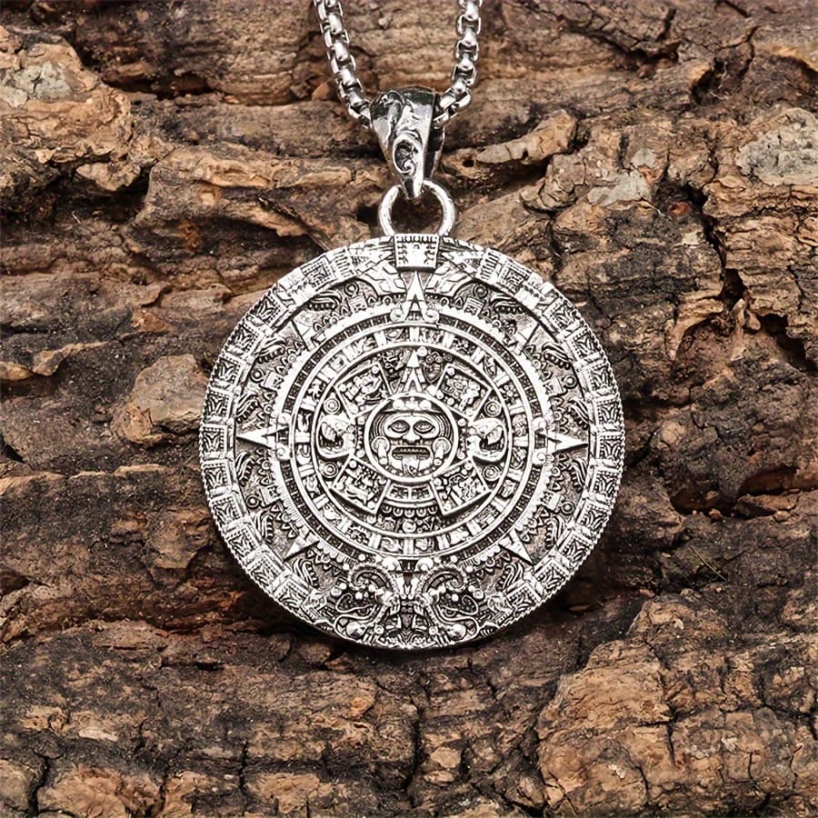 TEMU 1pc Vintage Solar Calendar Mystical Disc Pendant Necklace Men's Fashion Jewelry