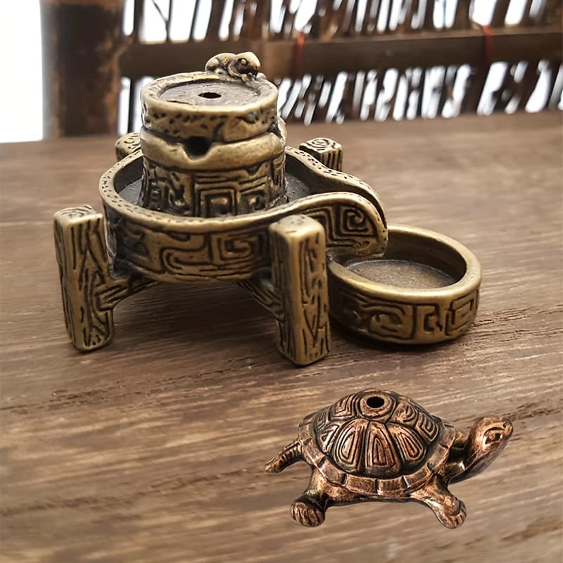 TEMU Set Of 2, Includes Mill Incense Holder And A Small Turtle Incense Holder, Additions For Home Decor