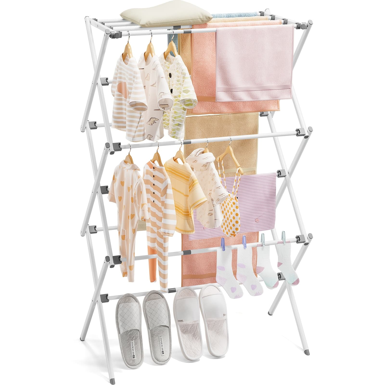 TEMU Toolf Collapsible Laundry Drying Stand, Expandable Clothes Rack With Dimensions, Compact & -resistant For Indoor And Outdoor Applications, Drying Racks