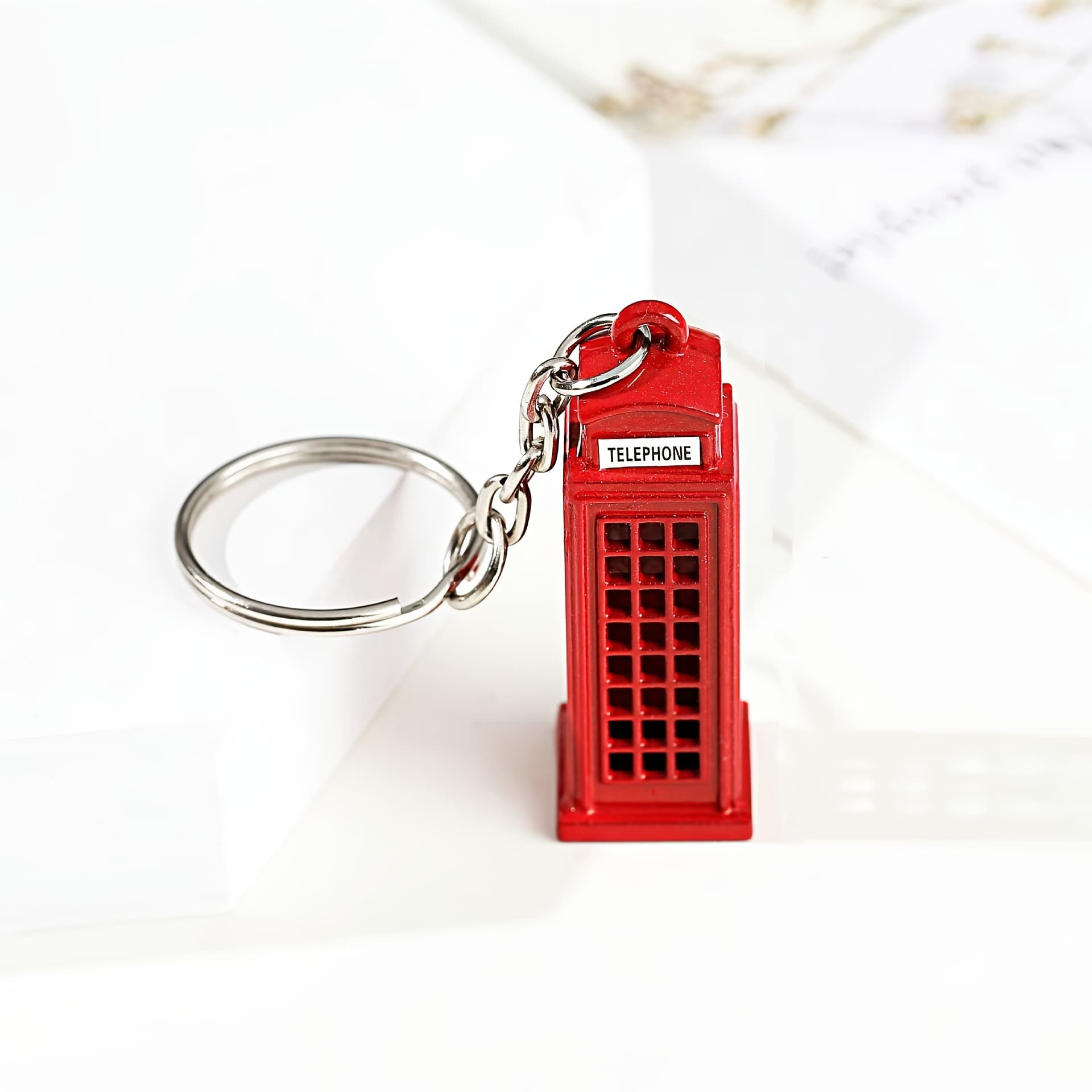 TEMU - Red Keychain - Zinc Alloy, , For