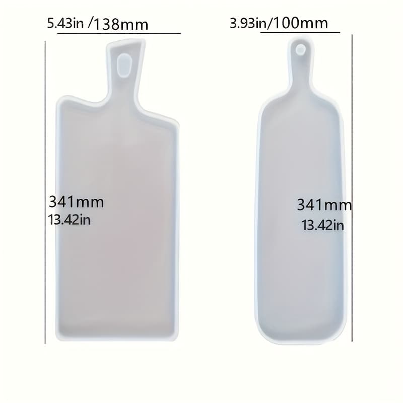 TEMU Set Of 2 Resin Tray Molds, Featuring A Large Handle Silicone Mold For Epoxy Casting, Ideal For Decorative Trays - Molds For Resin Tableware Including Plates