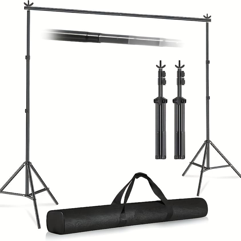 TEMU Adjustable Background Support Kit For A Photo Studio, Measuring 10x7 Feet In Width And Height