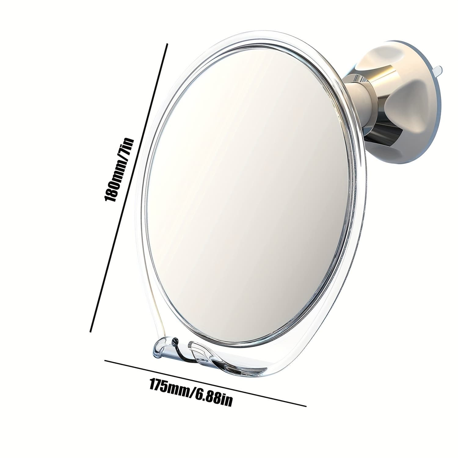 TEMU Shower Mirror Shaving - With Suction Cup, Razor Holder And Swivel Head, Small Mirror, Additions, Bathroom Razor Holder (white)