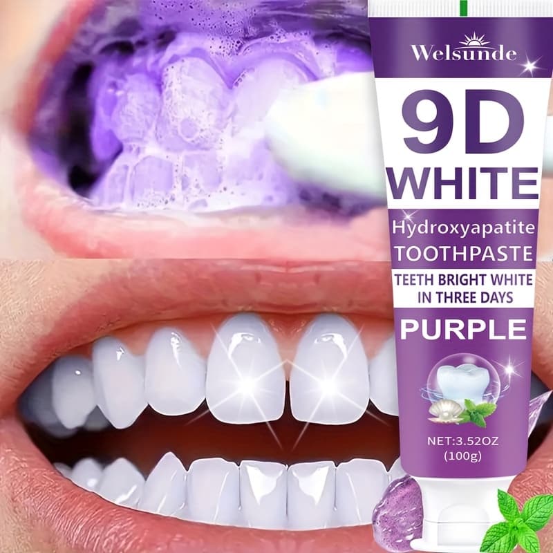 TEMU 9d Purple Hydroxyapatite Toothpaste For Deep Cleaning And Smile, With , Gums, Travel-size 100g/3.52oz, Ideal Oral Hygiene Gift For Women And Men, Suitable For Everyday, Local Warehouse
