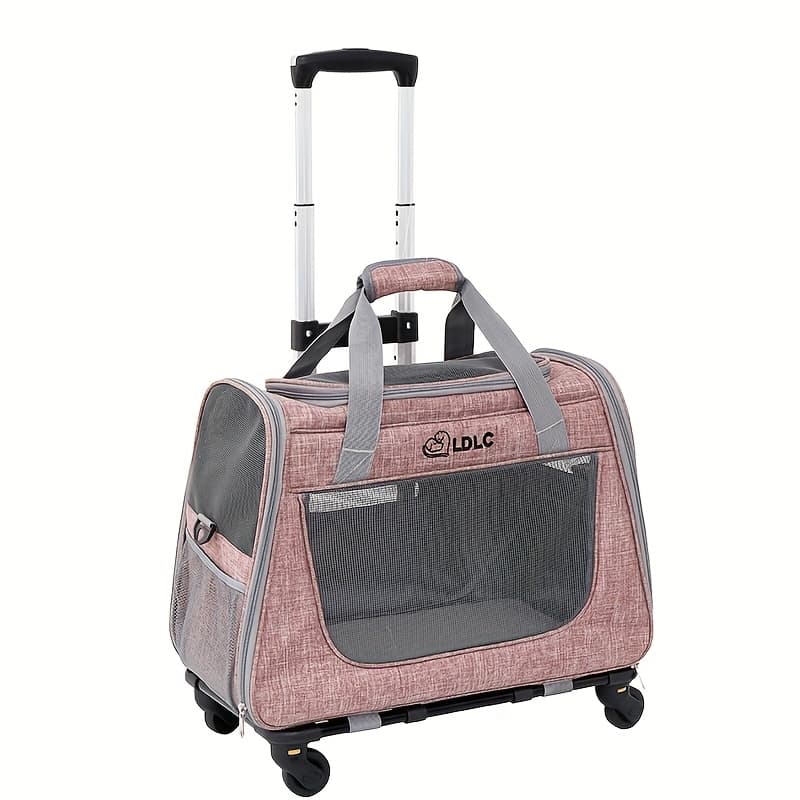 TEMU 2-in-1 Trolley Pet Cat Bag: Cat Carrier With Wheels For Your Furry Friend!
