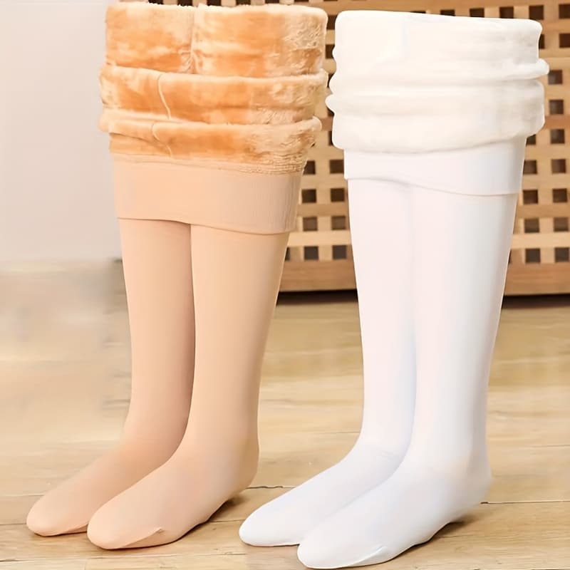 TEMU 1pc Girls' Winter Warm Thick-fitting Leggings With Soft Fur-like Material. Waist . Soft And Elastic Leg Cuffs, Suitable For Dancing, Sports And Daily Wear.