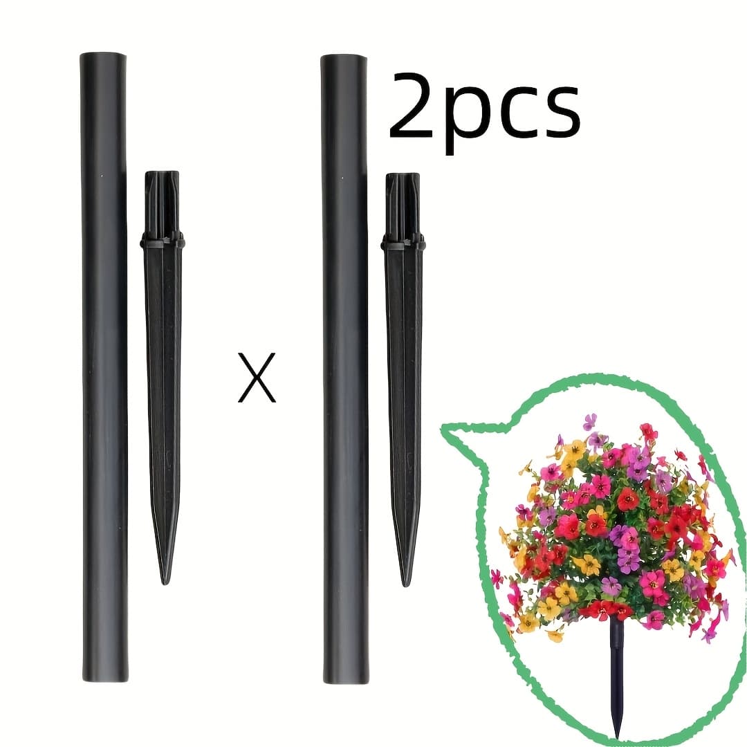 TEMU [3d] 3d 2pcs Outdoor Ground Stakes, Suitable For Holiday Decorations, Rustic Garden Stakes, And Plastic Ground Poles For Outdoor Use - No Electricity Required