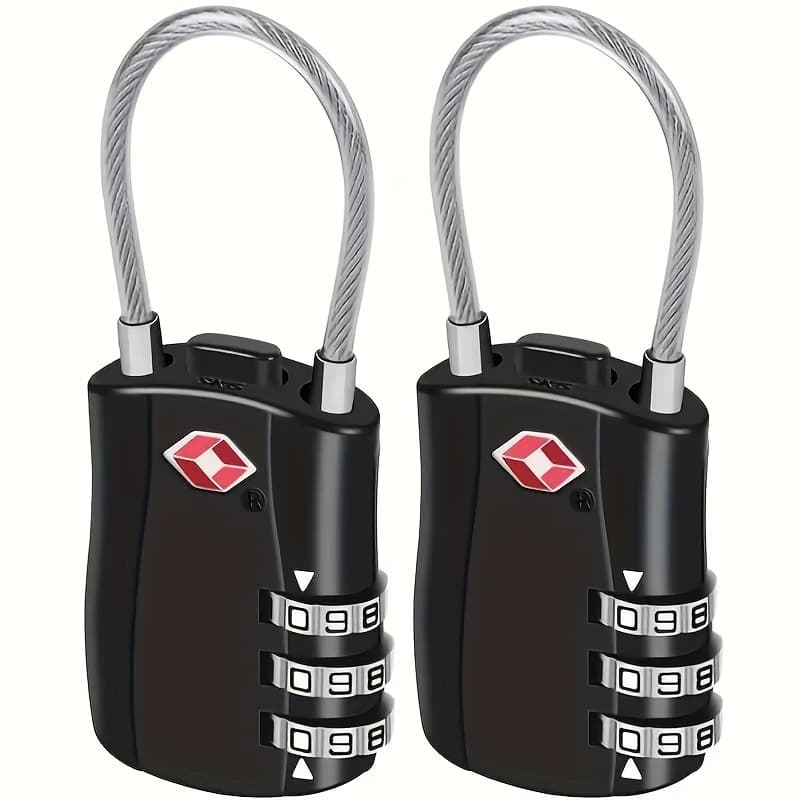TEMU 1/2pcs Tsa-approved Alloy Combination Lock, Durable Abs Security Padlock, Suitable For Travel, Luggage, Gym, Bicycle - Tsa-approved, No Power Required, Abs Material