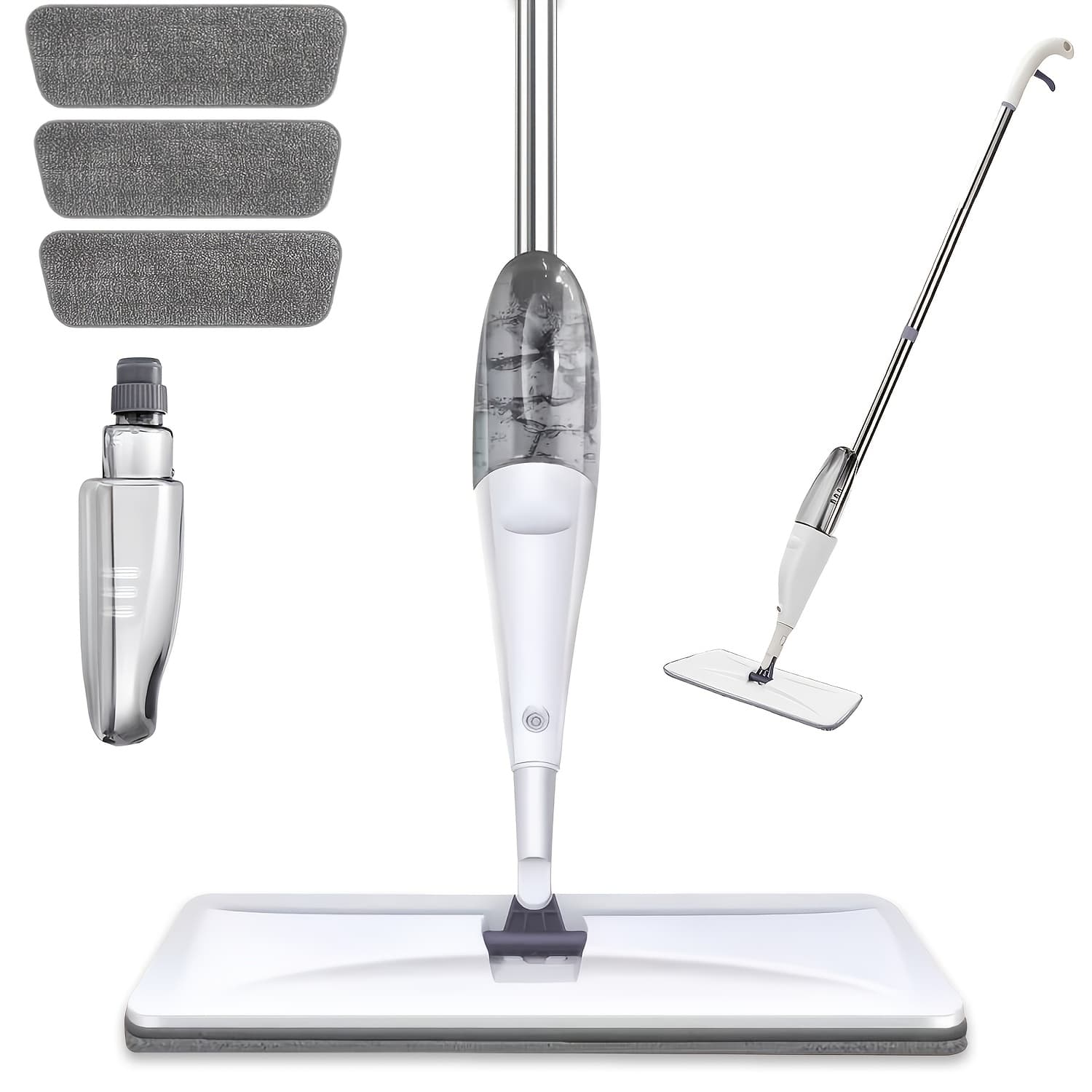 TEMU 5pcs Spray Mop Hands- Mop Household Wood Floor And Tile Cleaning Mop With Reusable Mop Cloth And Refillable Spray Bottle