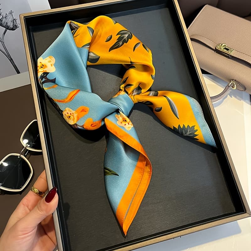 TEMU A Versatile Scarf With Contrasting Leaf Patterns, Simple And Easy To Match For