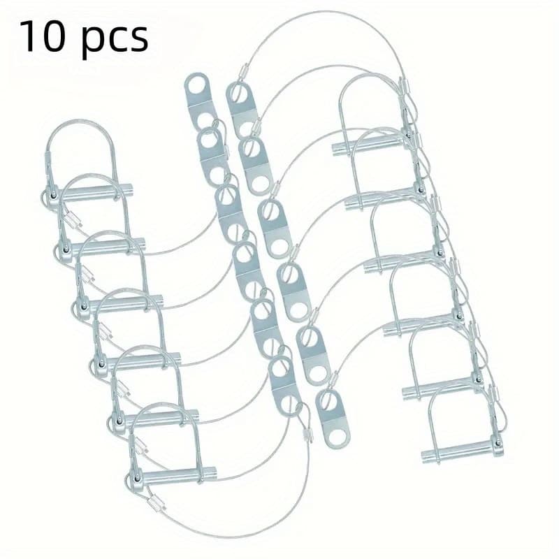 TEMU 10pcs Of Trailer Coupler Pins -release Rings, 2-3/4" X 1/4" Shaft Locking Coupler Pins, Suitable For Agricultural Trailers, Trailers, Lawn And , Preventing Loss.