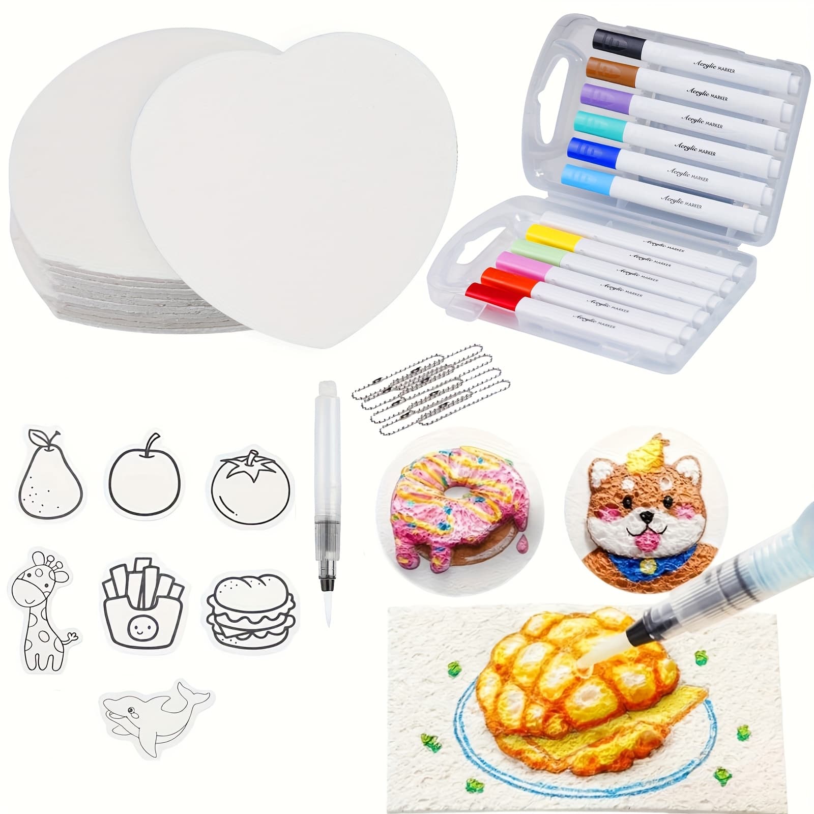 TEMU Magic Puffy Paint, 3d Drawing Sponge, Puffy Popcorn Drawing Texture Painting Kit, Diy Bubble Drawing Pens Art Supplies