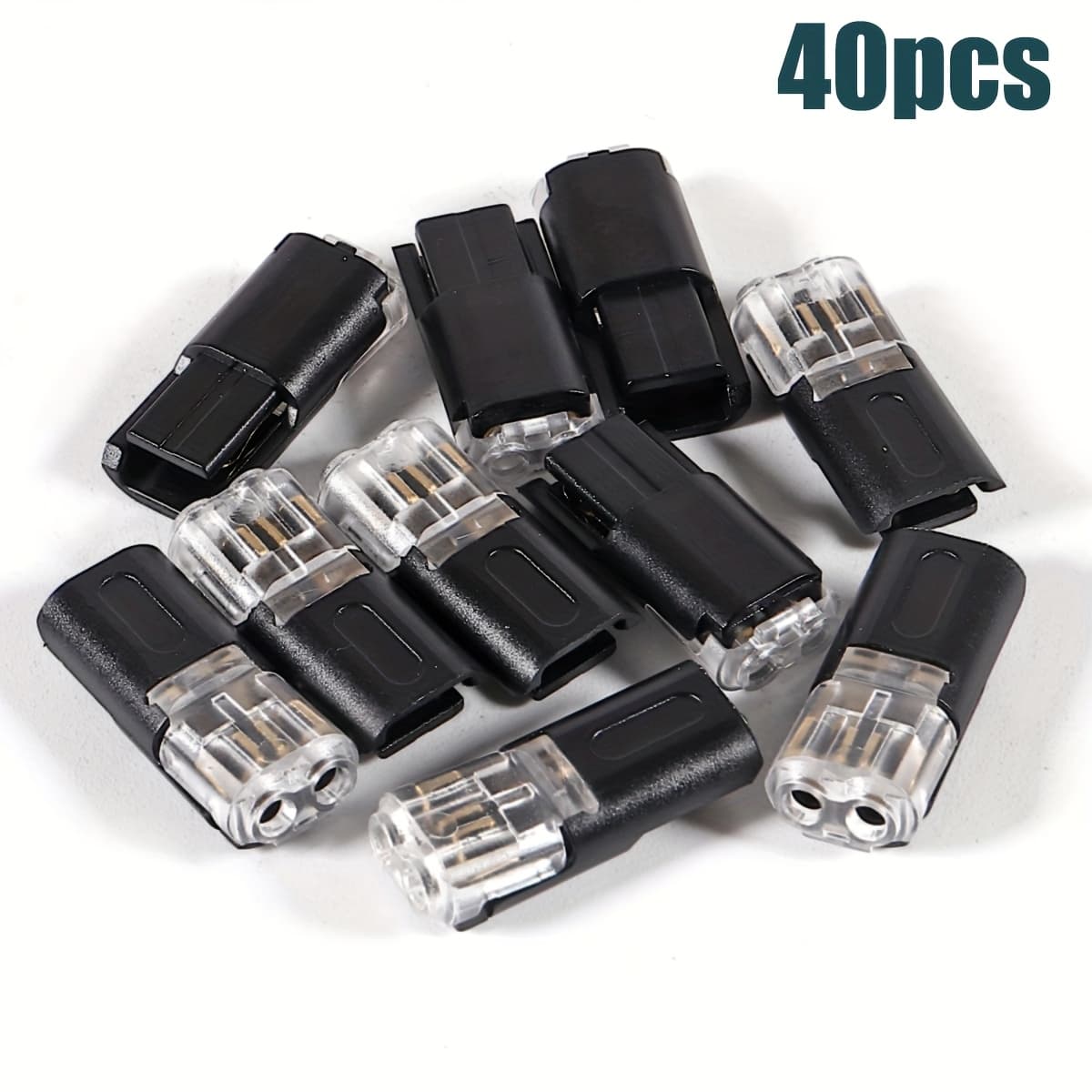 TEMU 40pcs Minid2 Quick Connect Push-in Double Wire Locking Plug-in Connector Terminal Bidirectional Insertion Cable Clip Connector