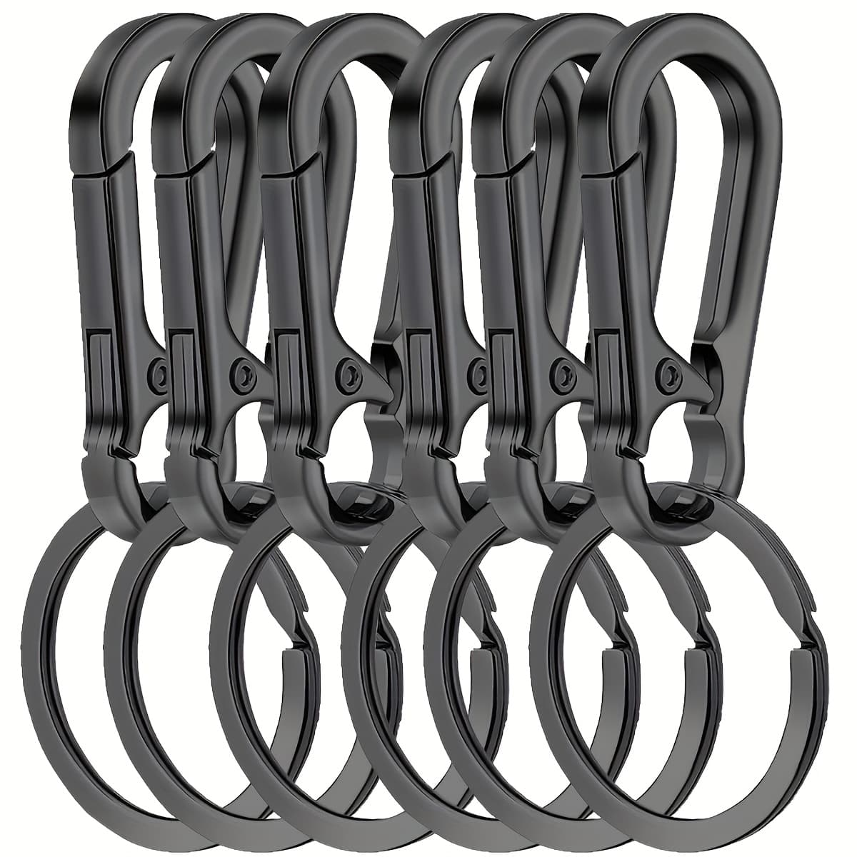 TEMU 6pcs Set Of Metal Clip Keychains, Detachable Keychains, Metal Keychains, Keychain Clips, Suitable For Men And Women.