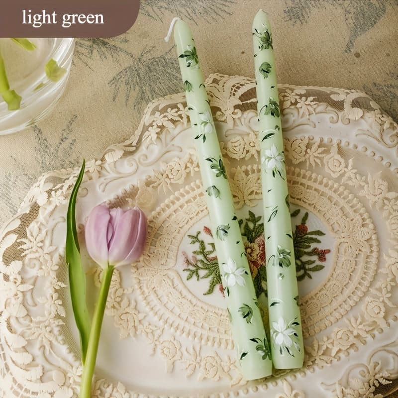 TEMU Box Of 2 Scented Taper Candles, 9.84 Inches Long, Ideal For Home Decor, Christmas Dinners, And Wedding Decorations