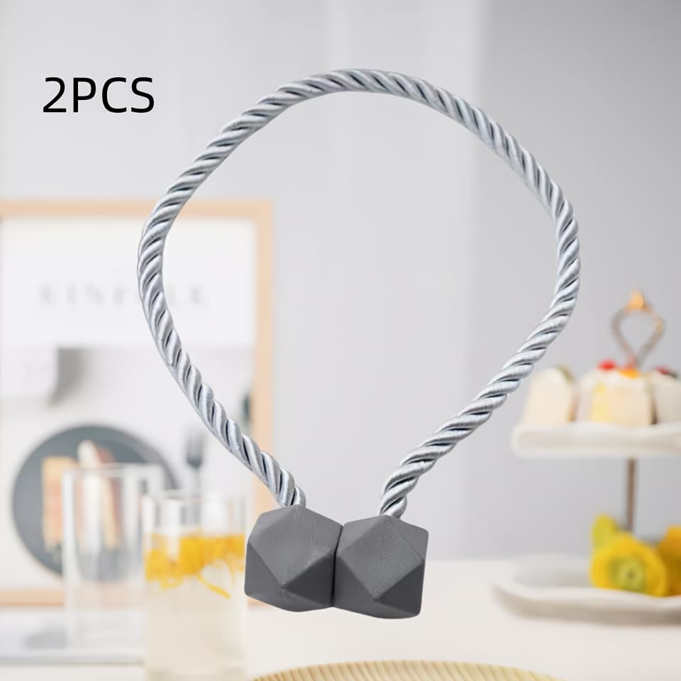 TEMU 2pcs Set Ins Nordic Style Curtain Magnetic No Punching, For Storage, Curtain Strap No Punching, No Fragrance