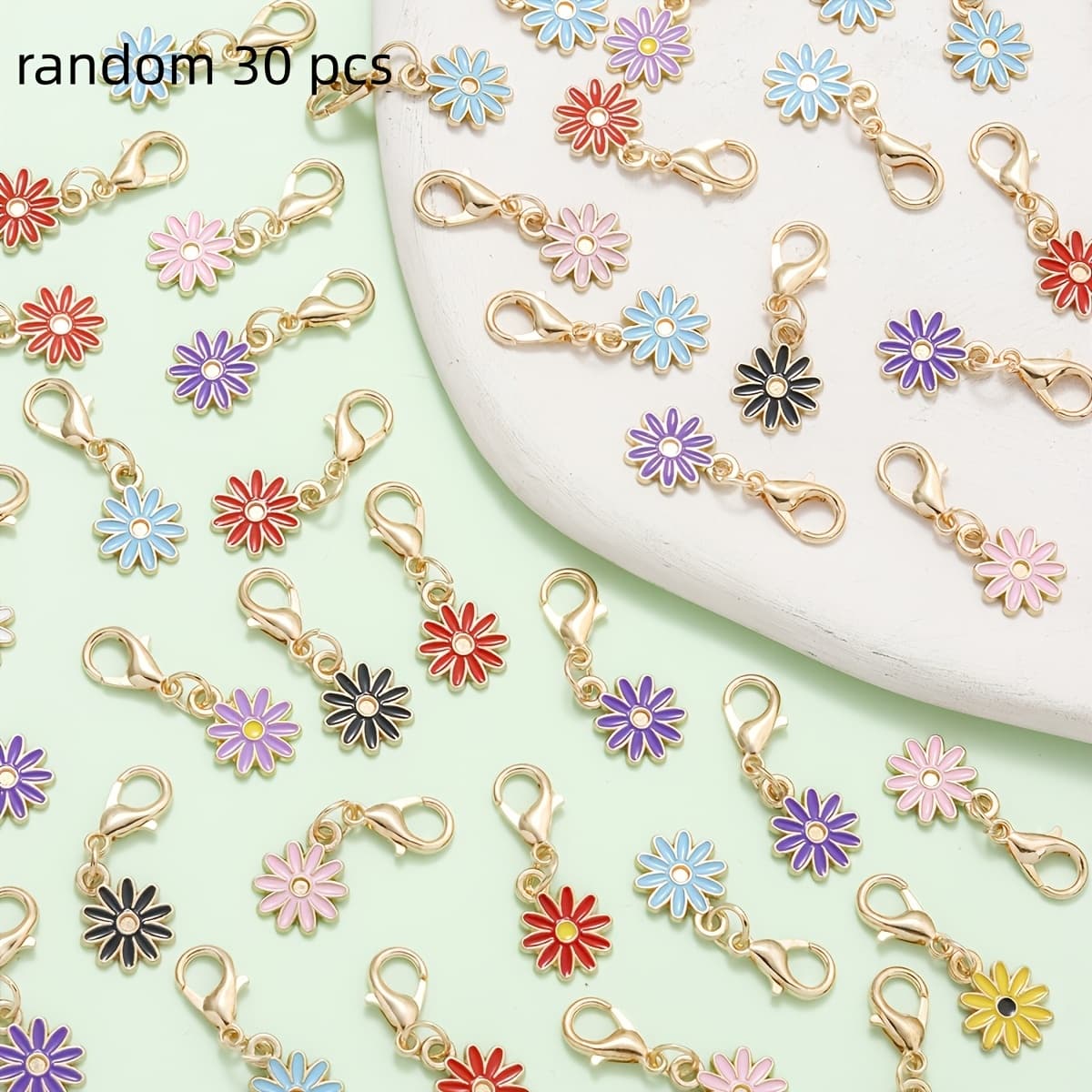 TEMU Random 30pcs Spring Alloy Keychains, Ins-style Girly Diy Bracelet Bag Charm, Holiday Birthday Gift, Backpack Decoration