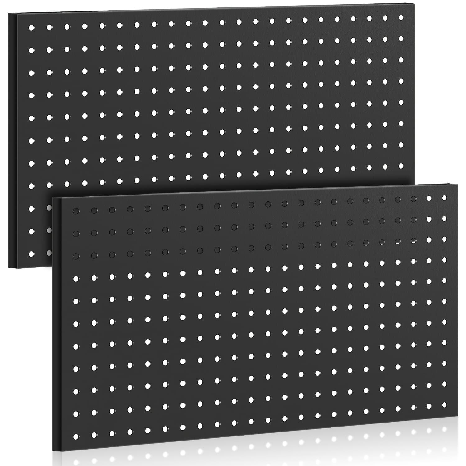 TEMU Organize ! 2-pack 24"×12"no Drill Wall Mount Pegboard With Hooks & Shelves For Kitchen, Office, Bedroom, Game Room Decor & Storage, Perfect Halloween Gift, Thanksgiving Gift, Christmas Gift