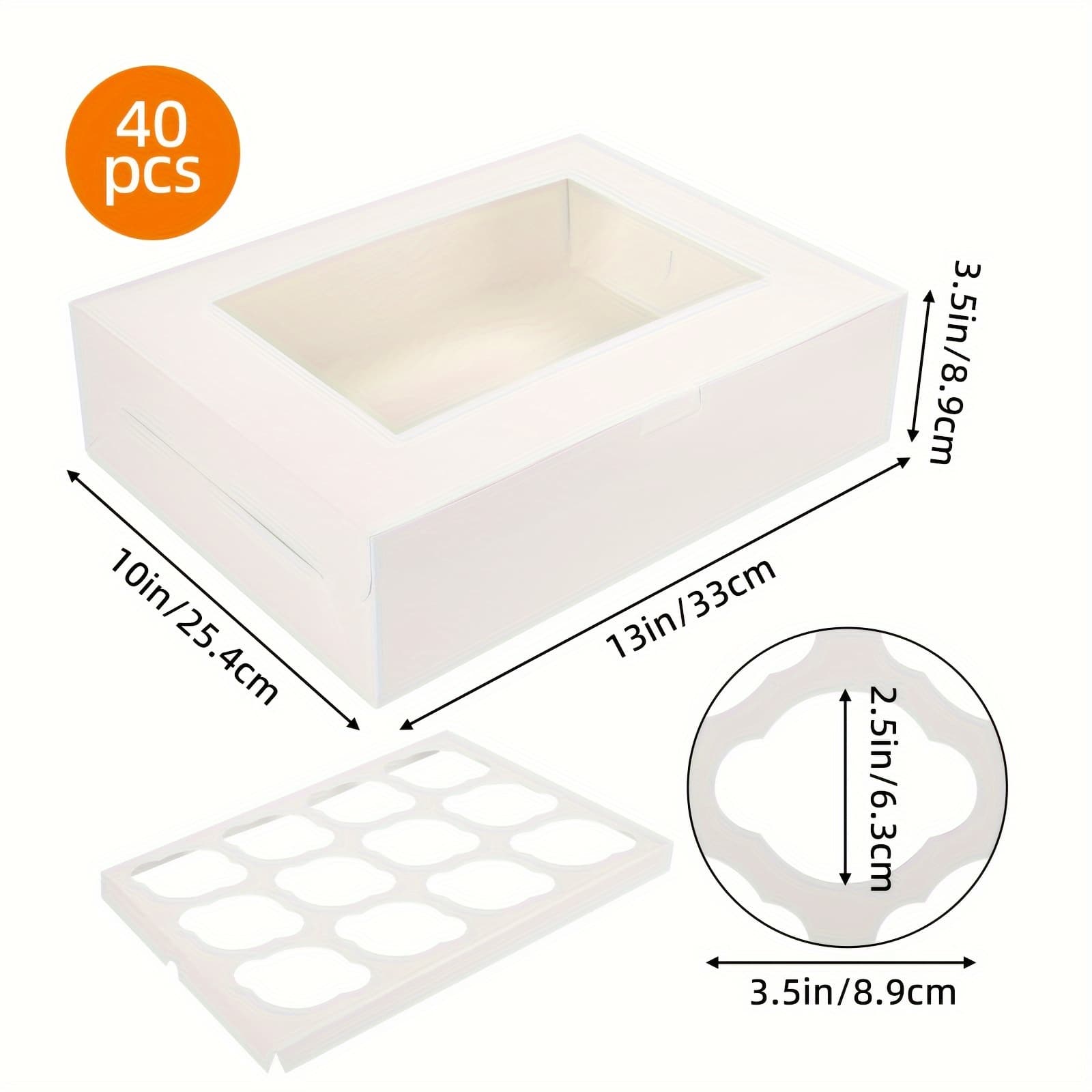 TEMU Whonline 40pcs Cake Boxes, Bakery Boxes With Window, Bread Box, Disposable Cake Box For Cake, Pastries, Chocolates, , Perfect For Wedding Party And Father's Day