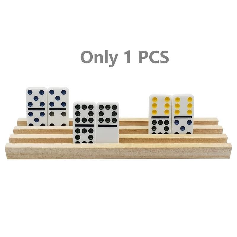 TEMU For Dominoes Wooden Stand - 3-slot/5-slot Solid Wood Tile Organizer, Classic Board Game Accessory For Domino Storage (no For Dominoes Included)