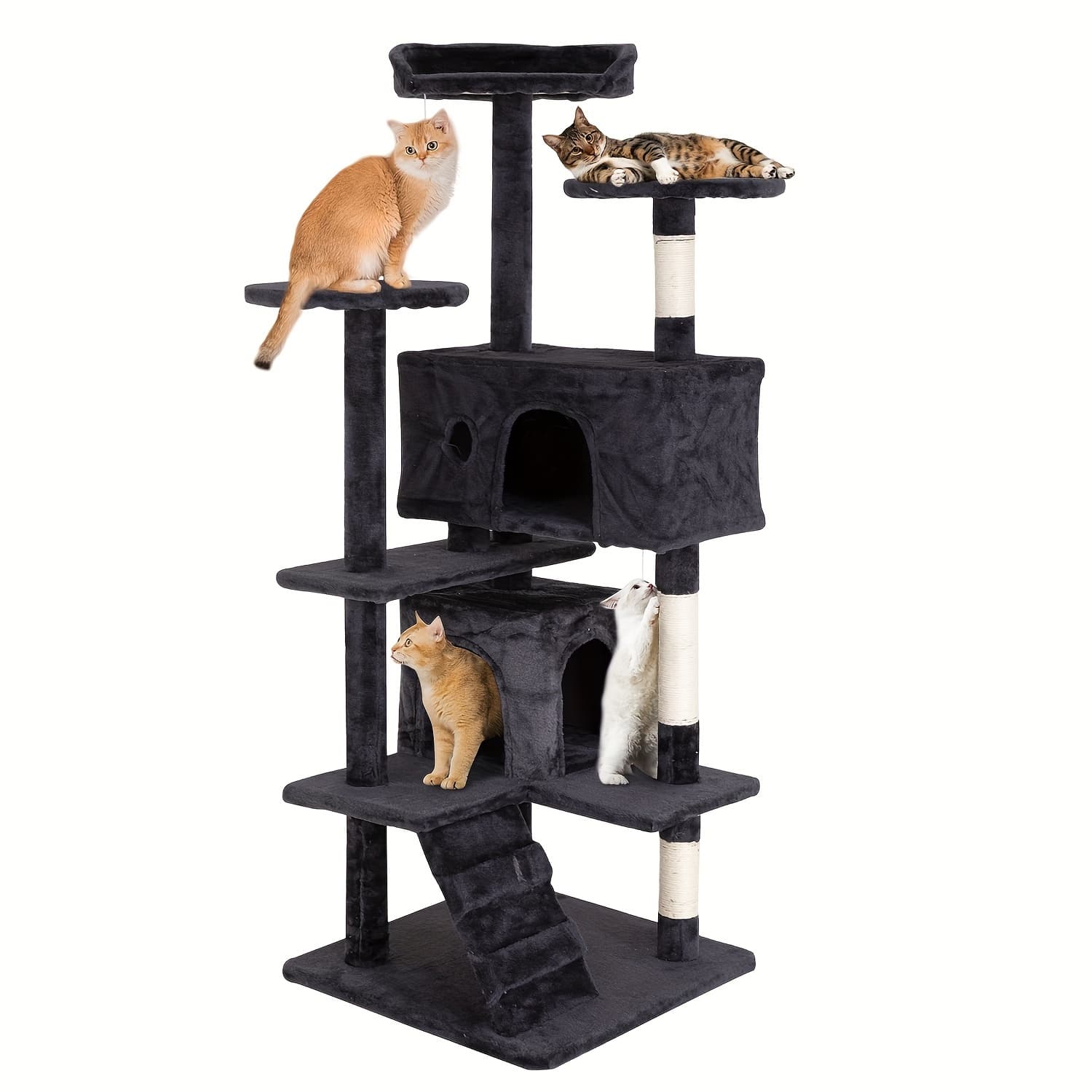 TEMU 54'' 70'' 60" 22" Cat Tree Tower, Beautiful Perfect , Multi-level Furniture Activity Center With Scratching Post Stand House Apartment Playhouse, Easy To Assemble, Gift