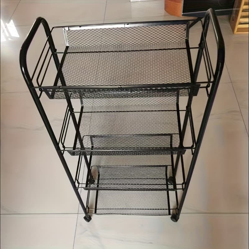 TEMU Non-food Contact Multi-tier Rolling Storage Rack - Snack, & Plant Organizer, For Kitchen, Balcony, Bedroom, Bathroom & Living Room