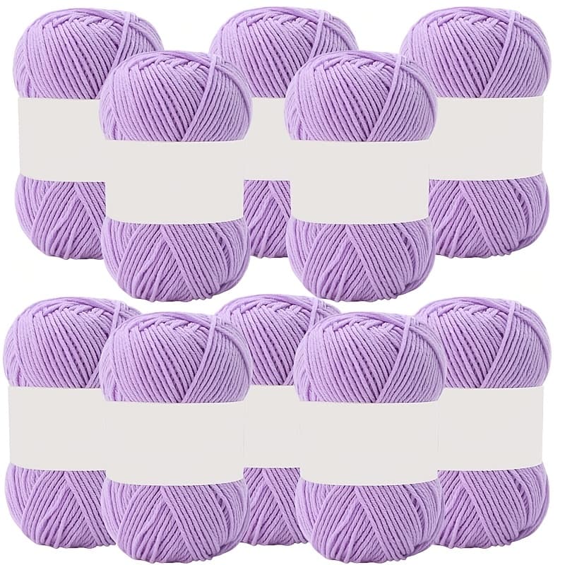 TEMU 25g Acrylic 10 Pack X250g Yarn Set - Milk Colored Knitted Yarn, 25g Per Roll, High-quality Suitable For Sweaters And Handicrafts