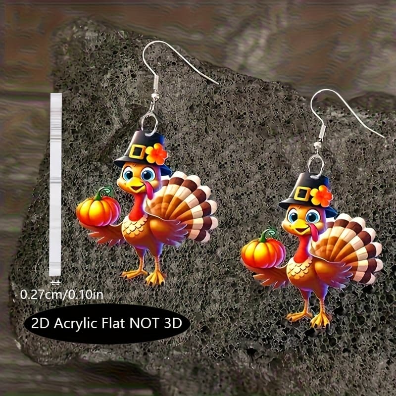 TEMU 2d Flat - And Trendy 2d Flat Cartoon Earrings, Perfect For Parties And Special Occasions, Making Them A Versatile And Delicate Gift For Christmas Or Birthdays
