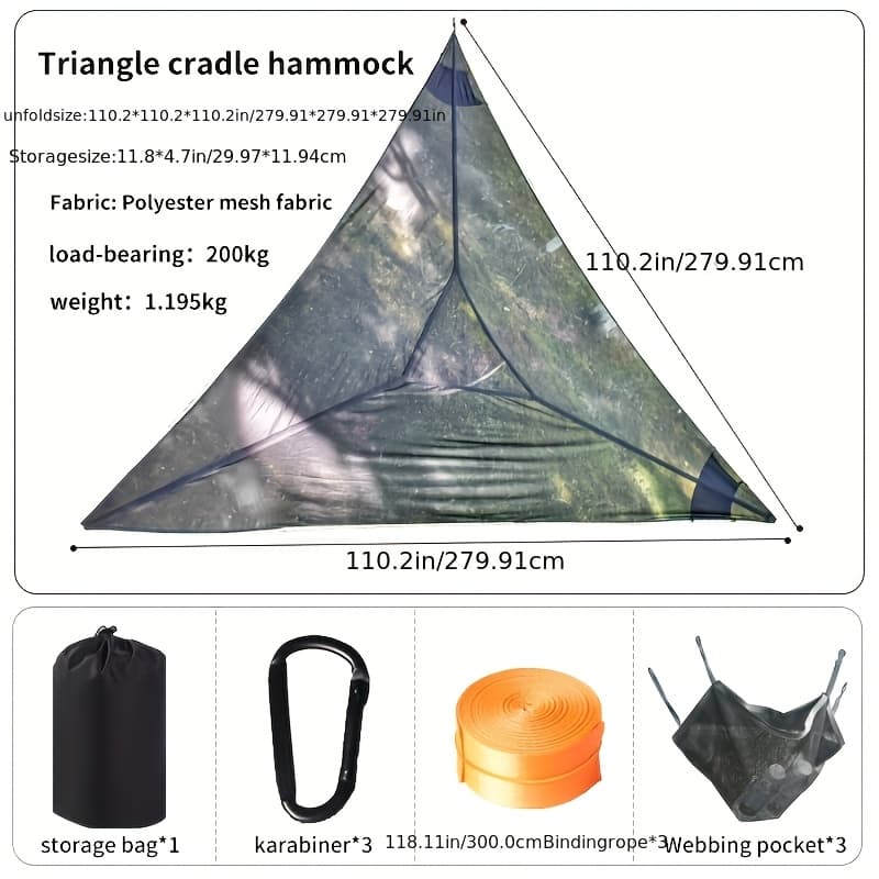 TEMU New Outdoor Multi-person Hammock | Large Aerial Tree Tent And Camping Hammock, Mesh Swing, Outdoor Hammock, Ideal For Camping And Relaxing