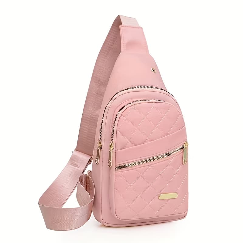 TEMU Chic Quilted Crossbody Chest Bag - Versatile Solid Color - Perfect For Daily Use, Casual And Travel - Lightweight And Comfortable Women's Sling Shoulder Purse