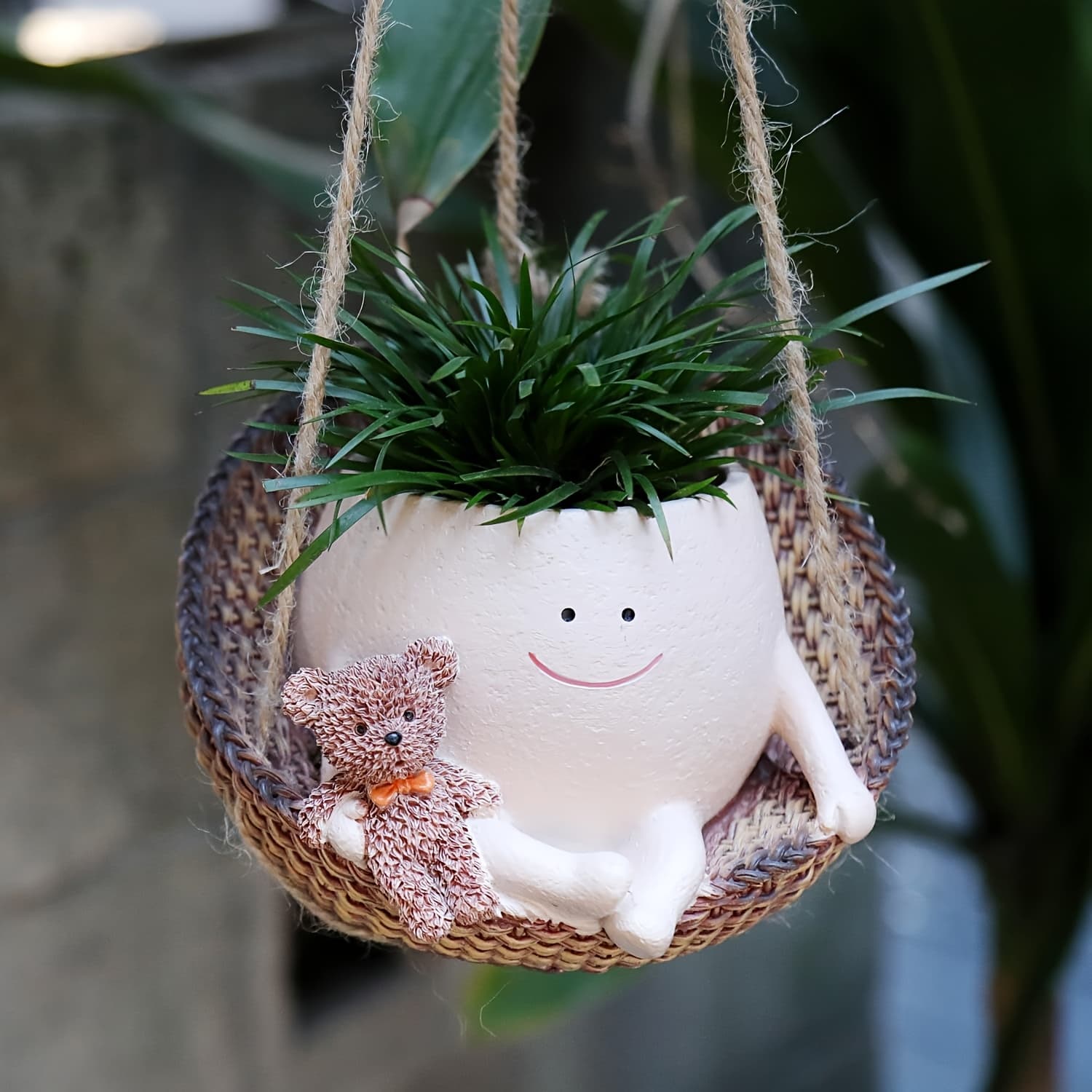 TEMU Hanging Planters With And Bear For Indoor Plants, Unique Funny Flower Pots Cute Decorative Garden Planters For Home Office Unique Plant Gifts For Mom