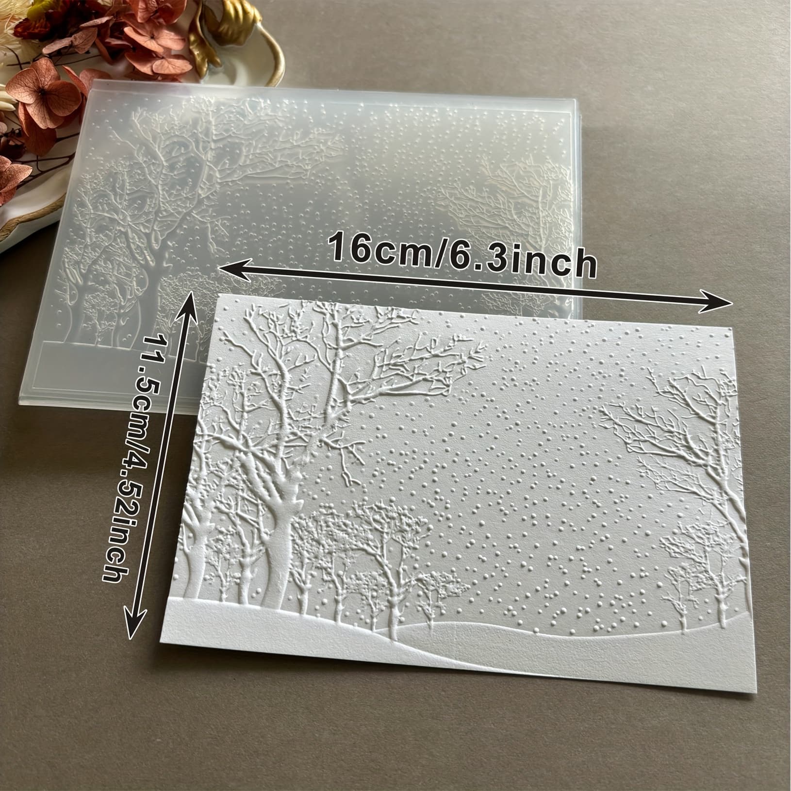 TEMU New 3d Embossed Folder - '', Themed With Holiday Elements In Plastic Material - Suitable For Crafts, Collages - Embossed Templates For Paper Art And Photo