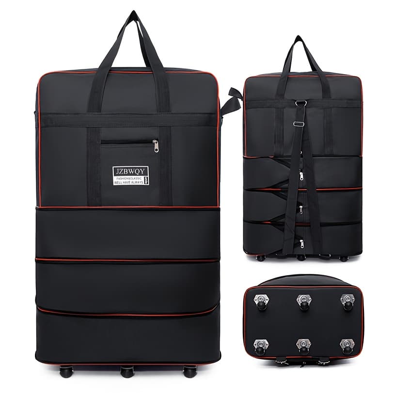 TEMU Three-layer Foldable Luggage Bag, 110l Large-capacity Travel Bag With 6 Universal Wheels. Sturdy, Wear-resistant And Super Large Capacity. A Must-have For Travel, Moving And Studying