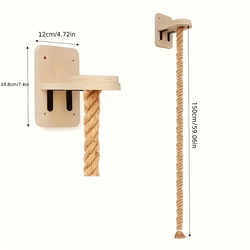 TEMU Cat Climbing Frame, Towering Above The Sky, Solid Wood Cat Climbing Frame, Sky Rope, Large Cat Rope Ladder, Cat Jumping Platform Set