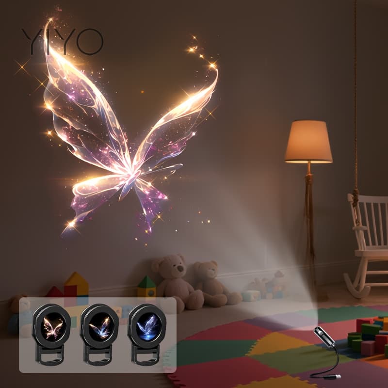 TEMU Yiyolico Usb- Led Projection Lamp Suitable For Walls/ceiling/tabletop, Crystal Light With Beam, Decorative Mood For Bedroom,, Creative Gift For &