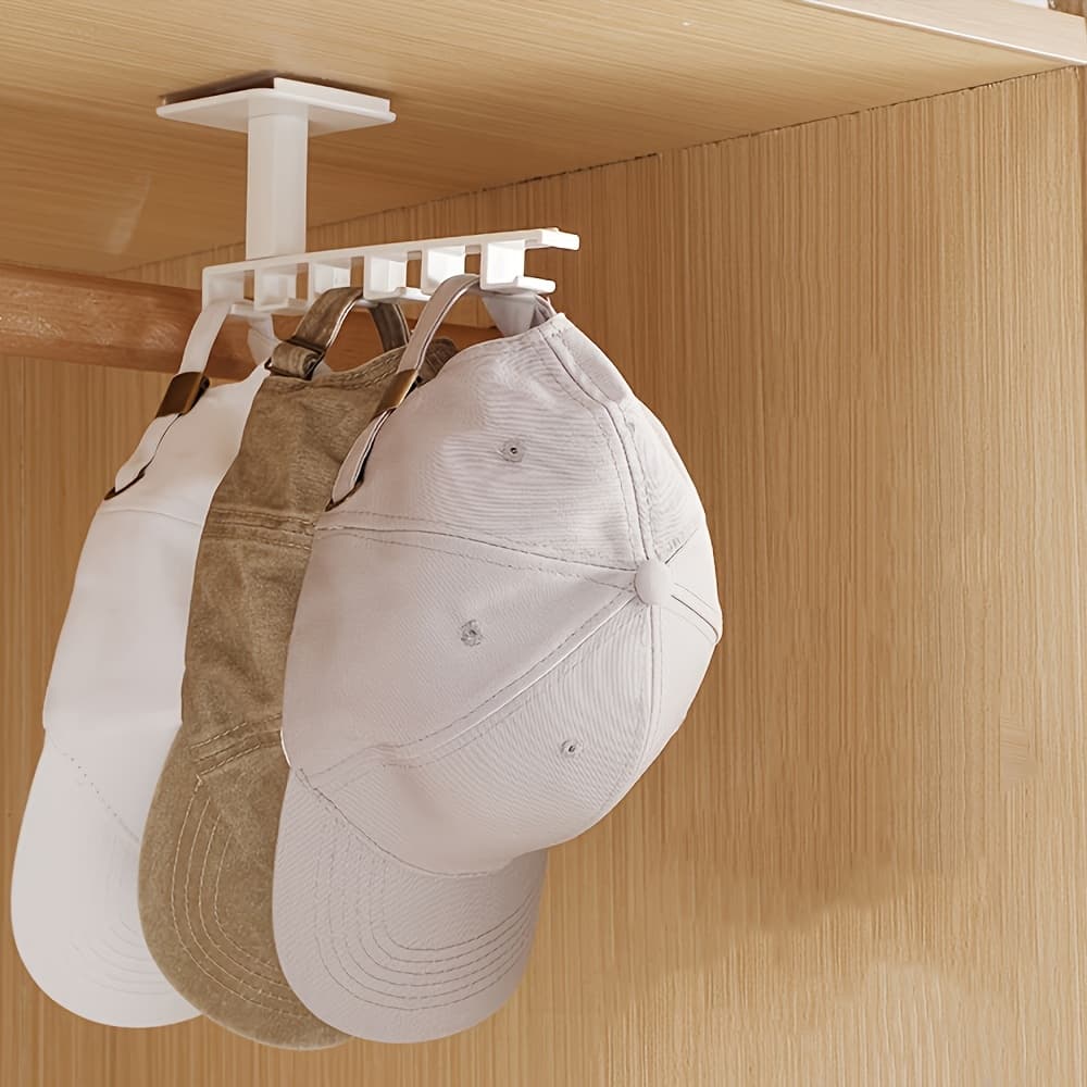 TEMU Space Saving Hat Storage Rack-with Hooks Baseball Rack On The Door, Plastic Closet Storage Solution