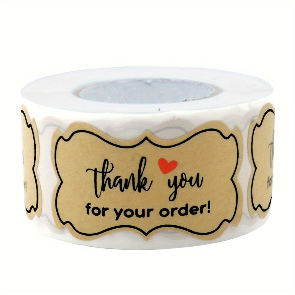 TEMU 250pcs Brown Vellum Stickers, , Single-use Rectangle Thank You For Your Order Labels, Supporting Small Business Shipping Tags