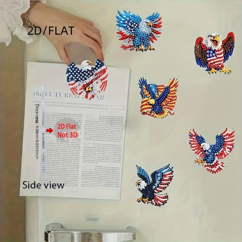 TEMU 2d/-pack Diamond Painting Fridge Magnets Cute Animal Diamond Painting Decoration Diamond Painting Magnet Set Suitable For Crafts Gifts Fridge Mailbox Decoration