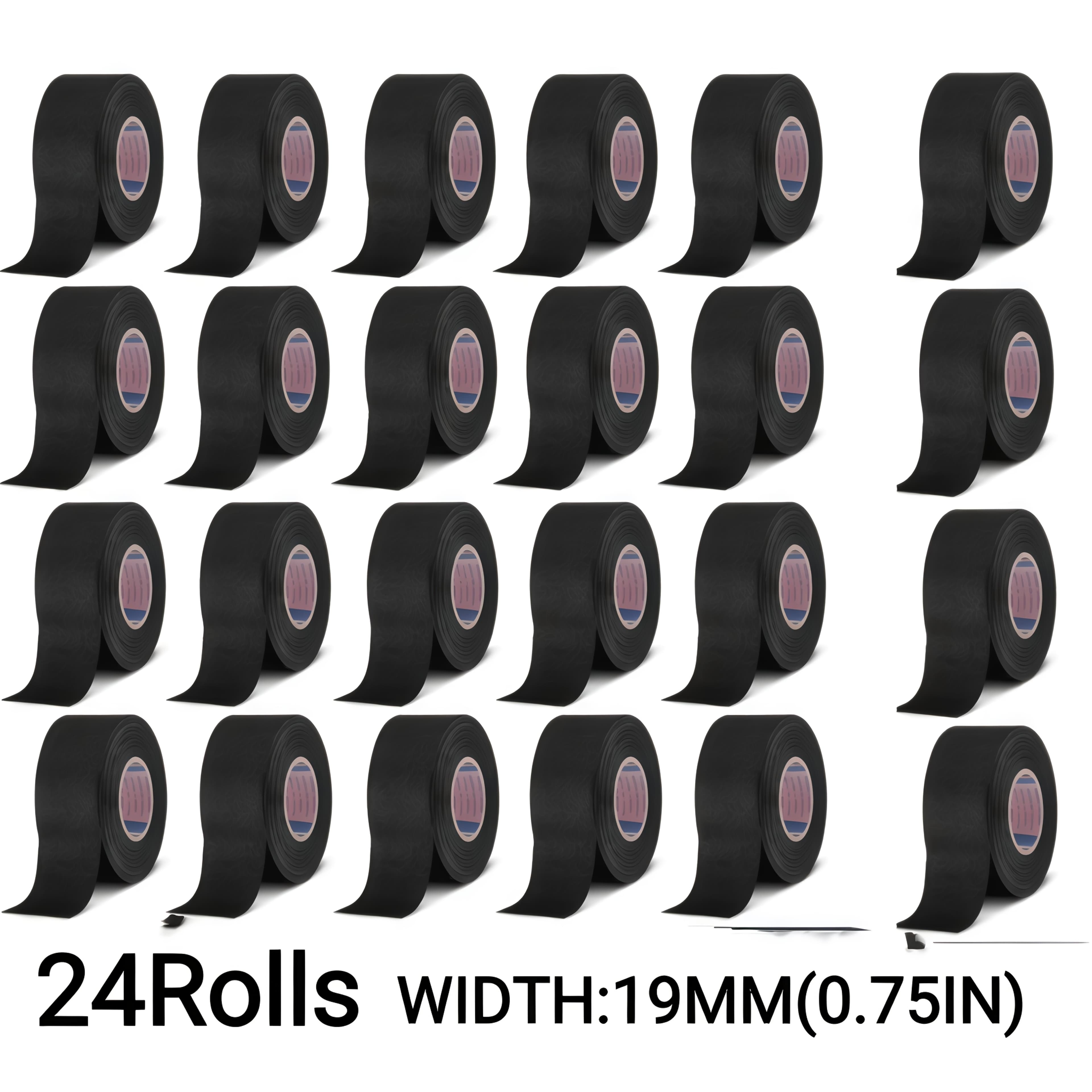 TEMU 24pcs Wire Harness Tape Set: Heat-resistant Electrical , Spool Tape, And Automotive Insulation Straps For Secure Wiring Protection