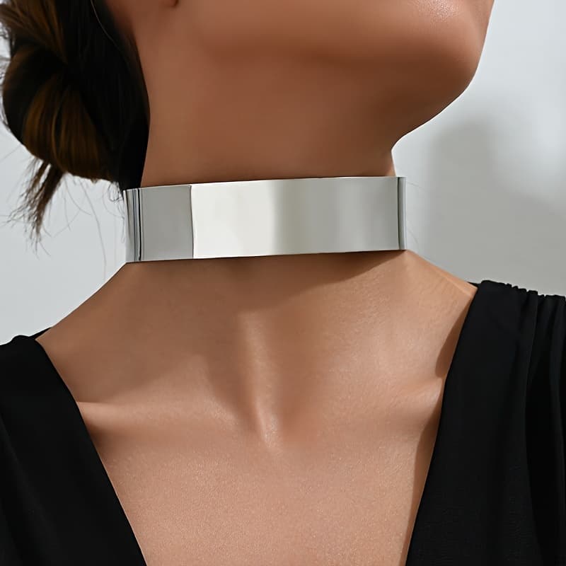TEMU Style Easy Glossy Geometric Collar Women's