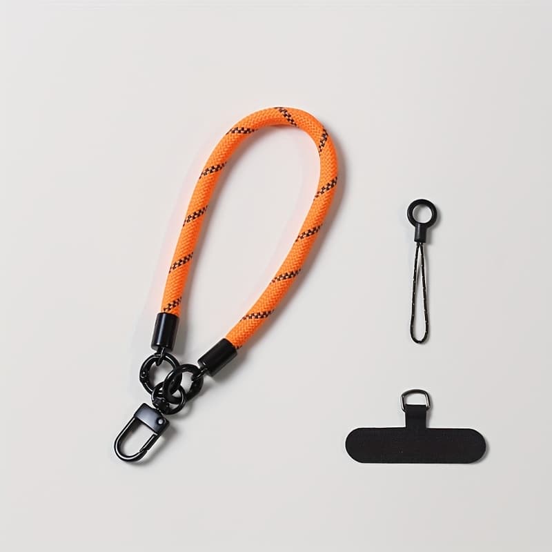 TEMU 8mm Fashion Cell Phone Case Lanyard Wrist Hand Strap | Nylon Cord With Card To Hang Mobile Phone, Universal Short Rope Smartphone Chain Keychain