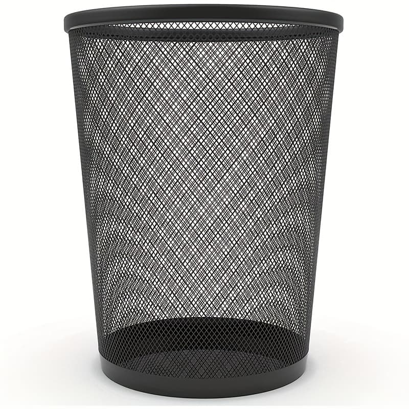 TEMU Mesh Trash Can, Round Small Wastebasket Black, Metal Wire Waste Basket For Office Home Kitchen Desk