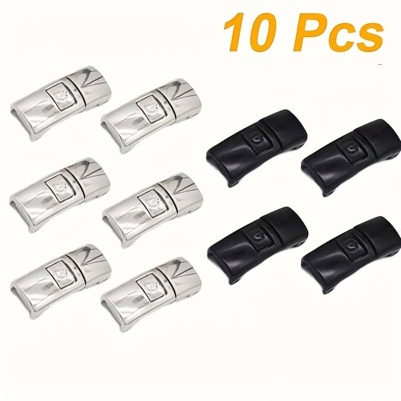 TEMU 10pcs No-tie Shoe Laces With Stylish Press-on Locks - , For
