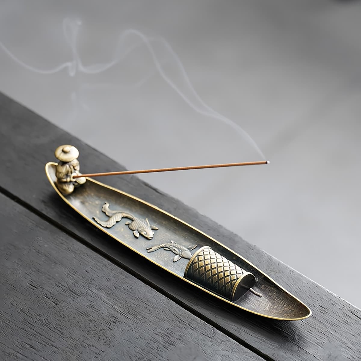 TEMU 1 Metal Old Man Fishing Line Incense Plug Incense Holder Incense Holder Tea Ceremony Indoor Sunken Sandalwood Incense Decoration
